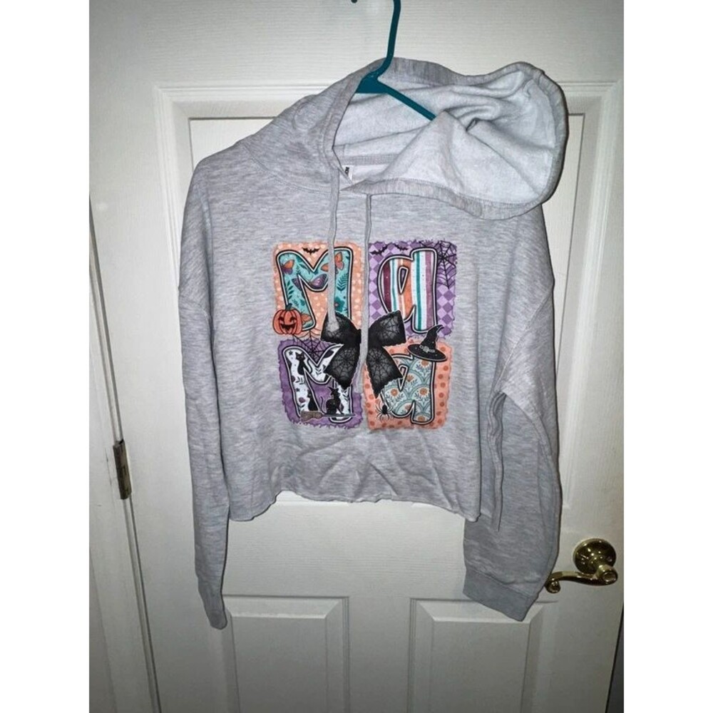 Halloween Mama Independent Trading Company Cropped Sweatshirt Hoodie